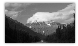 mount robson b&w